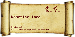 Kesztler Imre névjegykártya